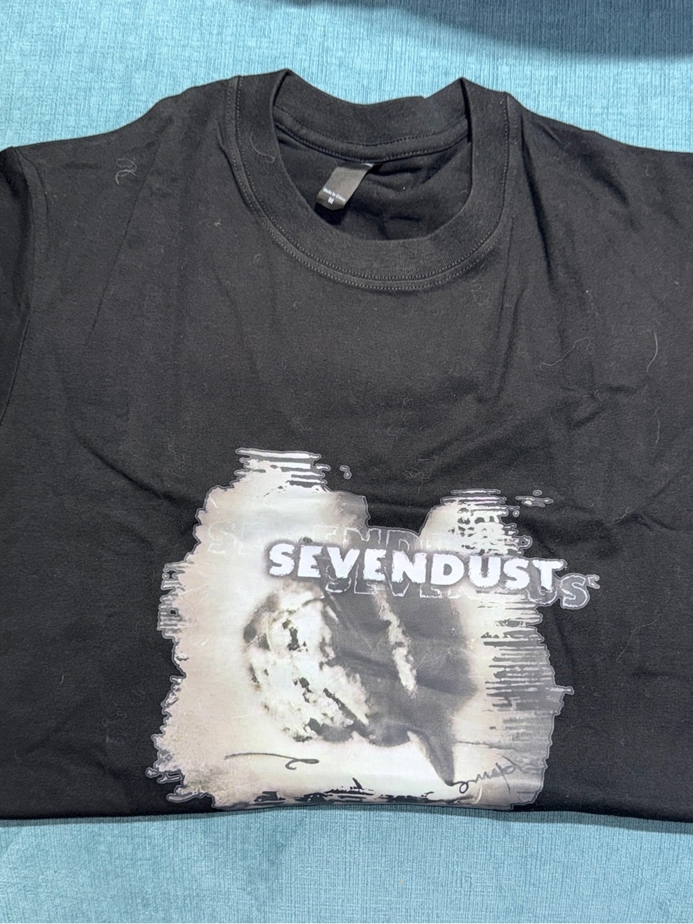 Black Graphic Unisex Band Sevendust T shirt